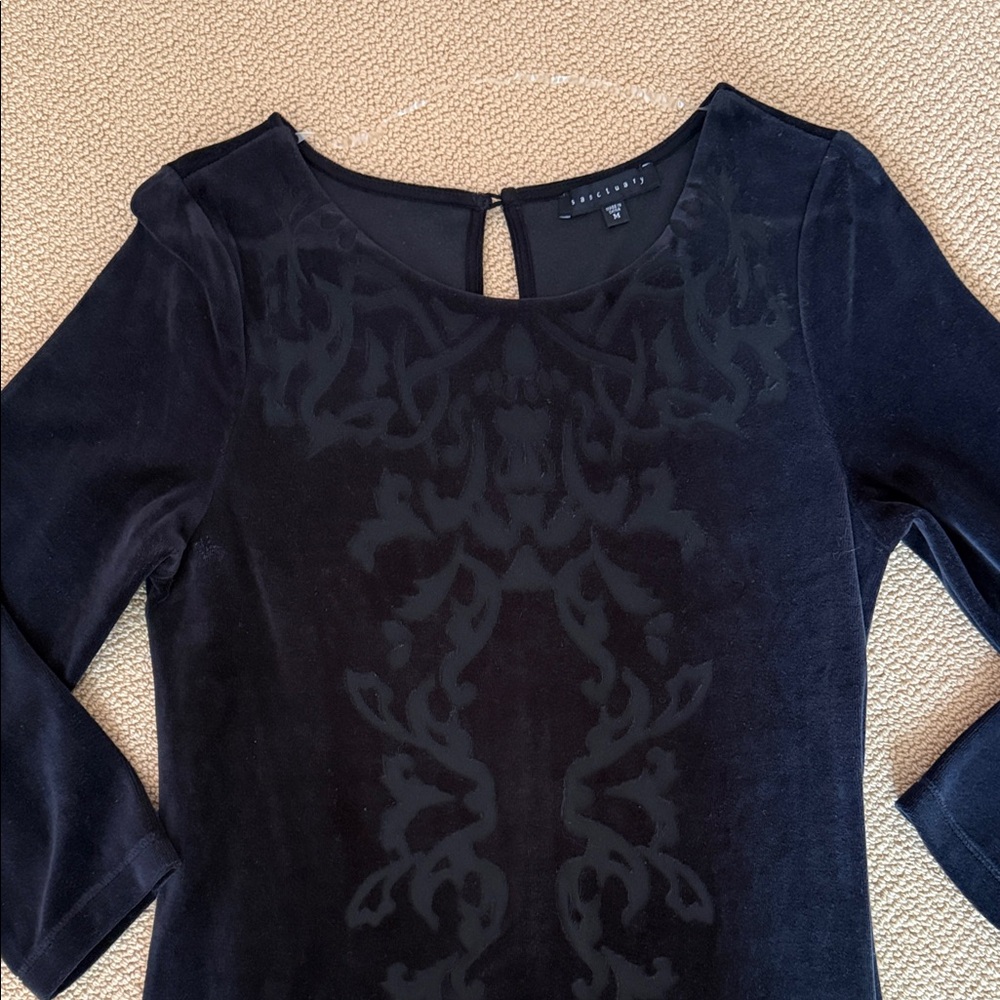 Sanctuary brand Velvet Black Long Sleeve Dress, size M - Picture 3 of 6